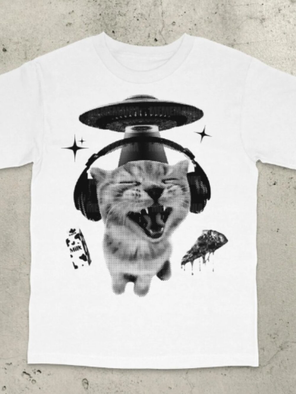 Alien Cat Meme T-Shirt White